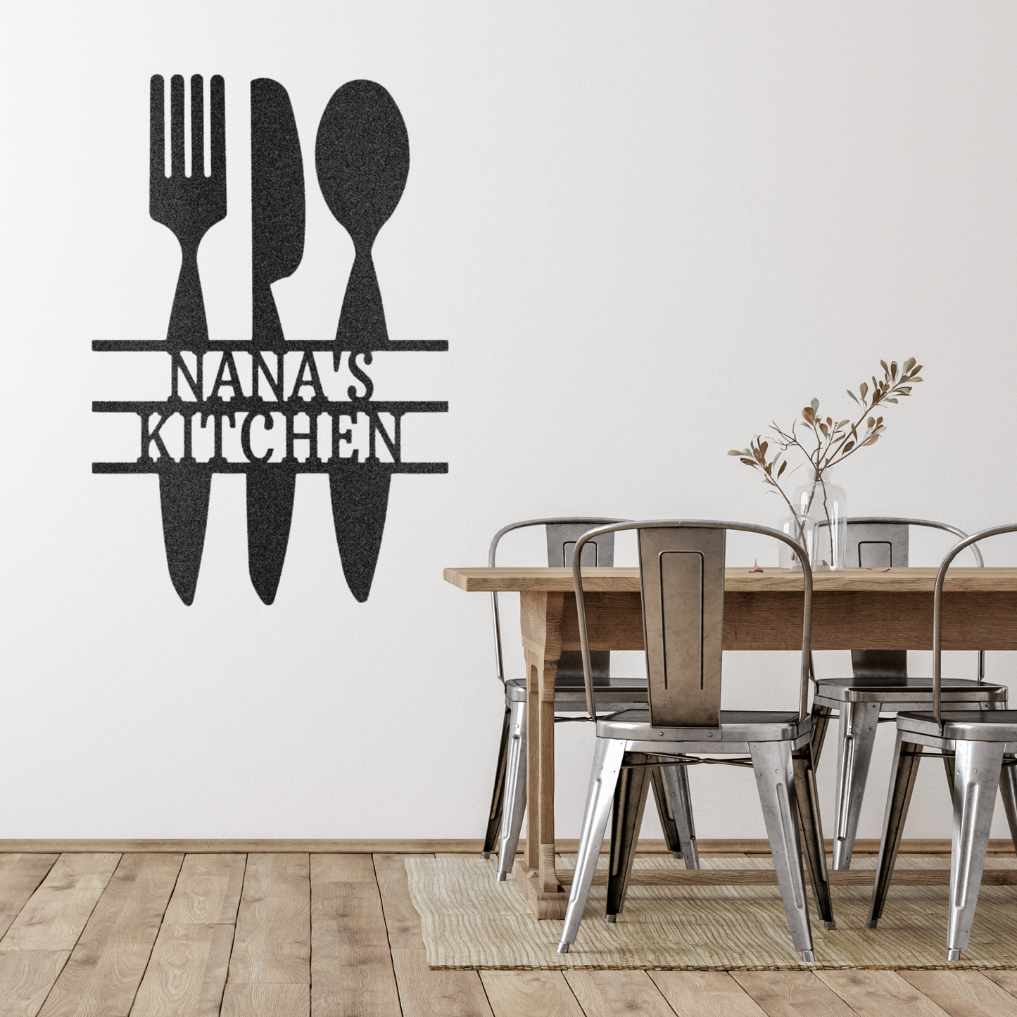 Kitchen Utensil Monogram Metal Wall Art