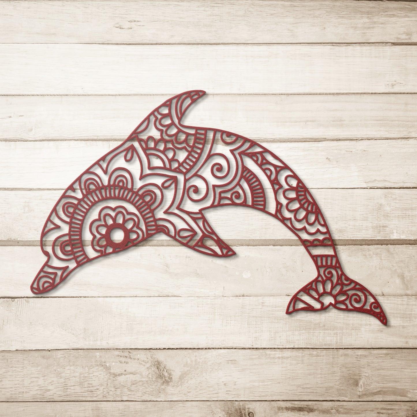 Boho Dolphin Mandala Metal Wall Art