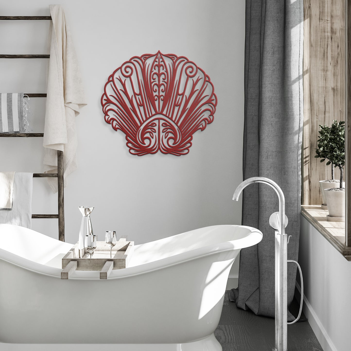 Boho Seashell Metal Wall Art