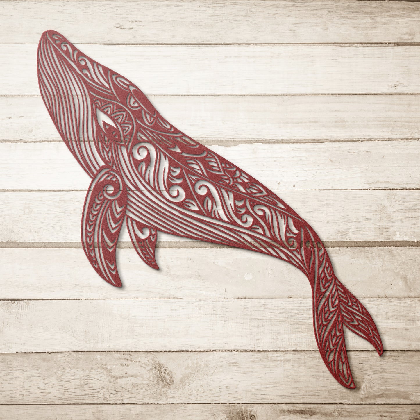 Boho Whale Mandala Metal Wall Art
