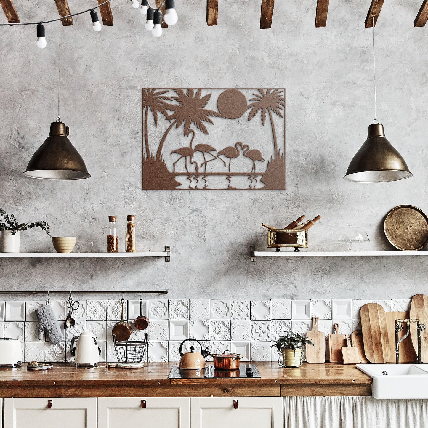 Flamigo Party Metal Wall Art