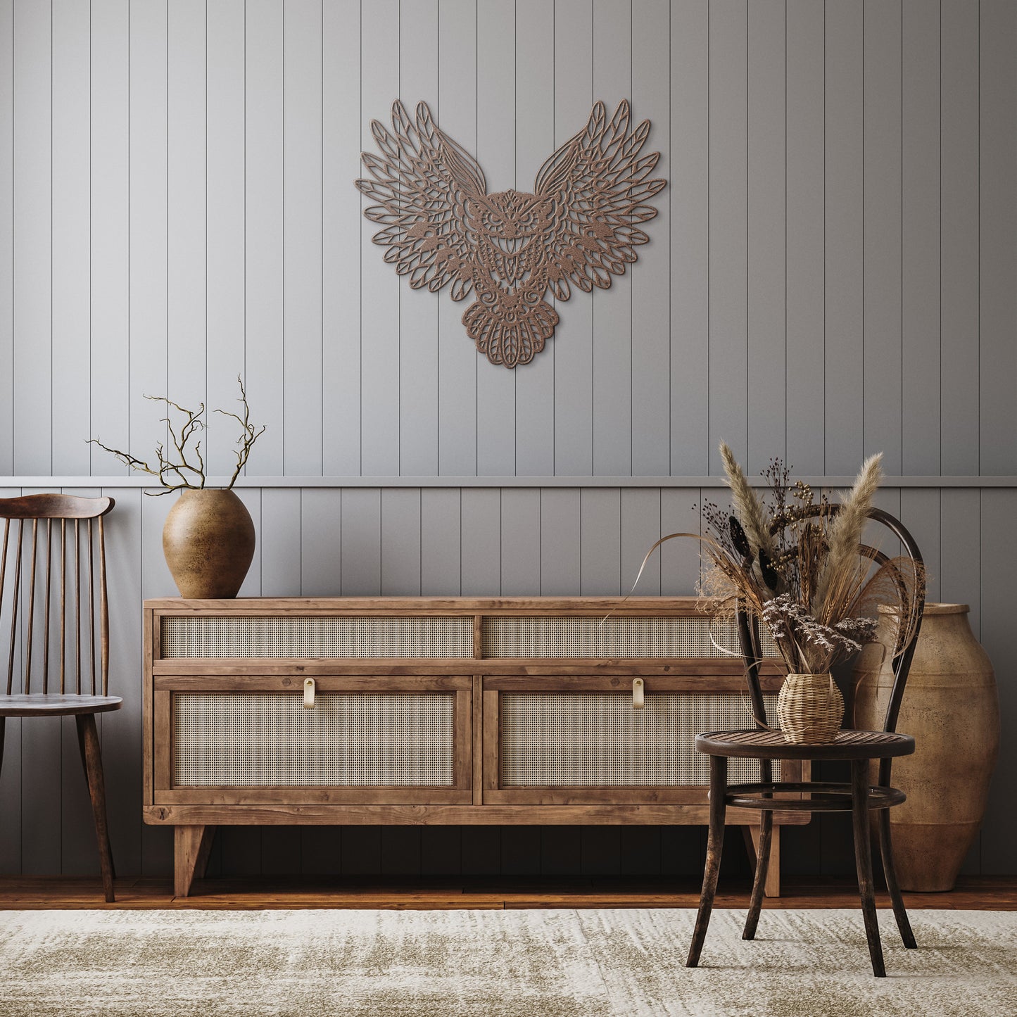 Flying Owl Metal Wall Art