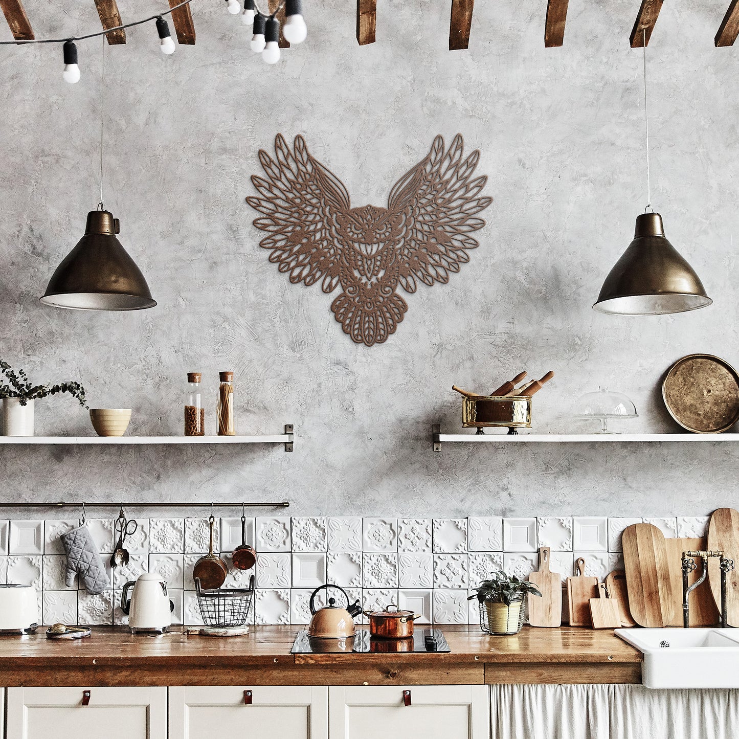 Flying Owl Metal Wall Art