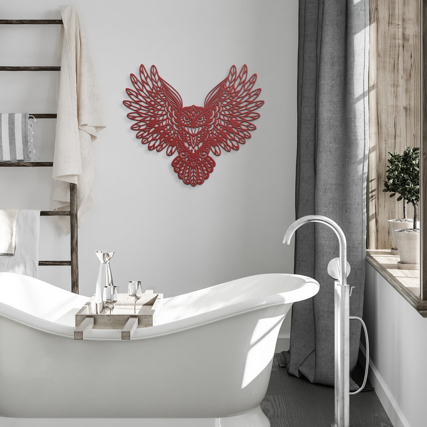 Flying Owl Metal Wall Art