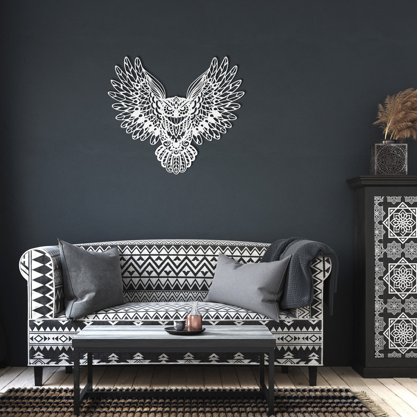 Flying Owl Metal Wall Art