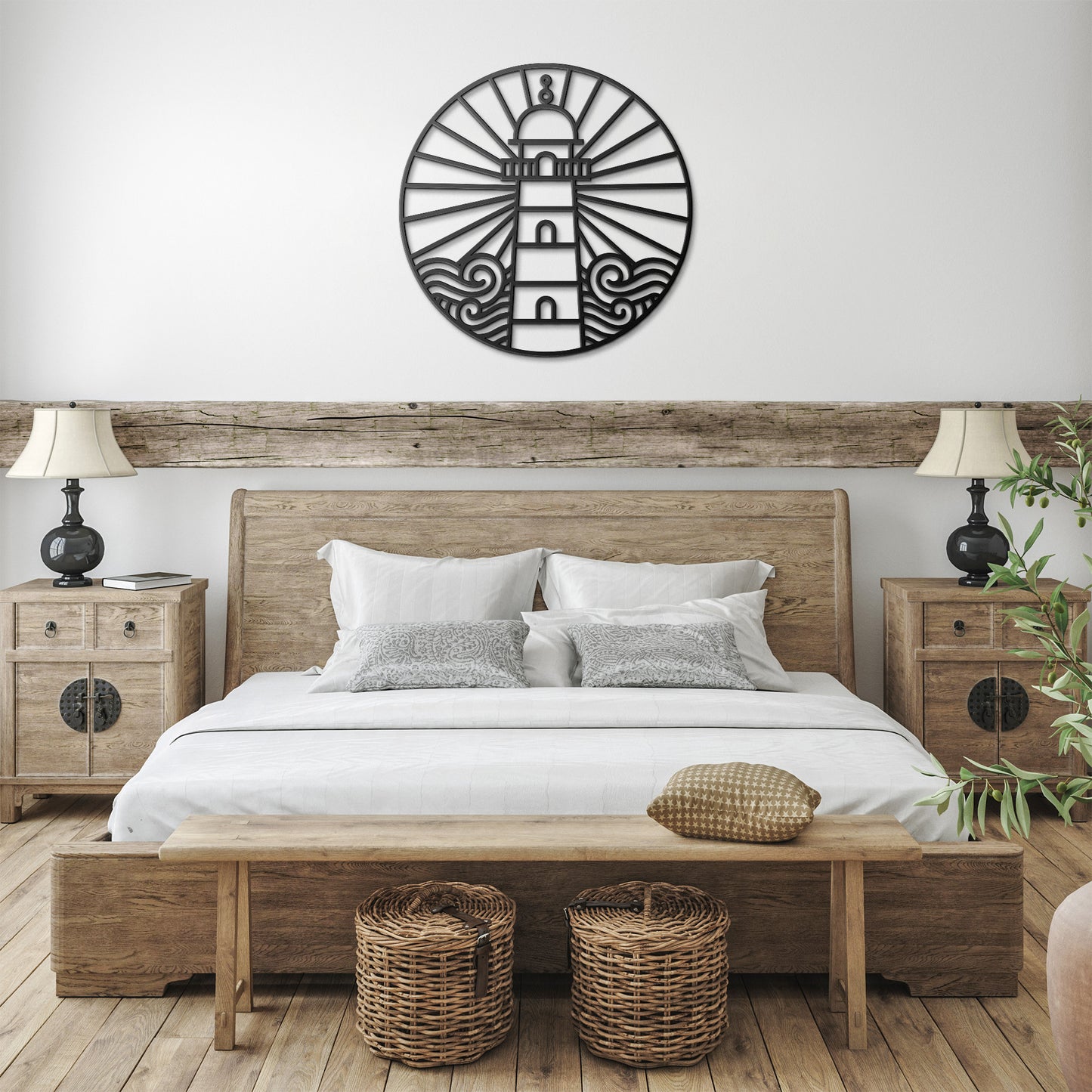 Friendly Lighthouse Metal Wall Art