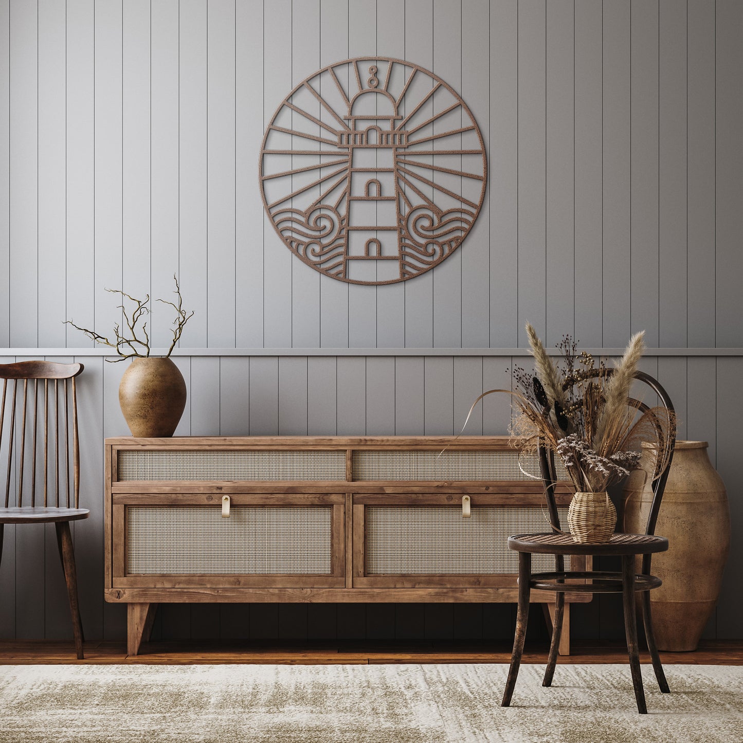 Friendly Lighthouse Metal Wall Art