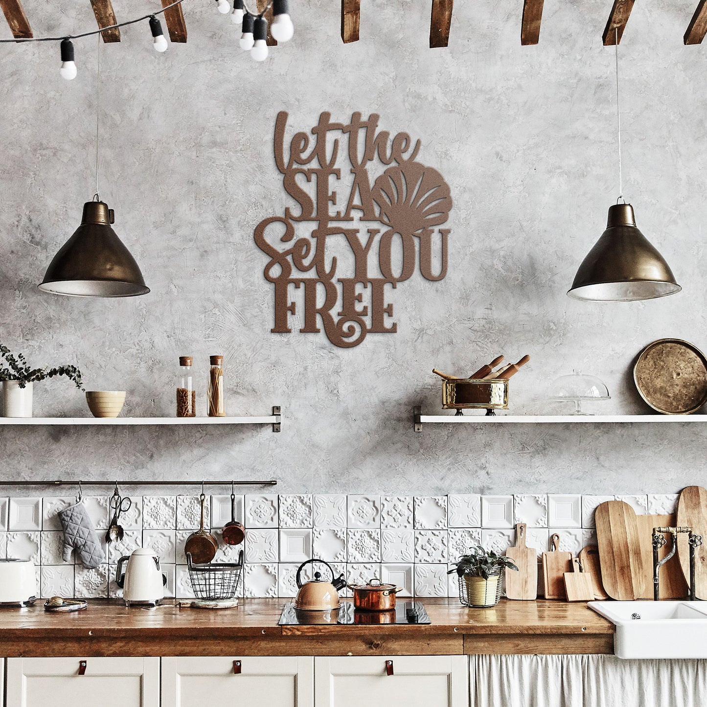 "Let the Sea Set You Free" Metal Wall Art