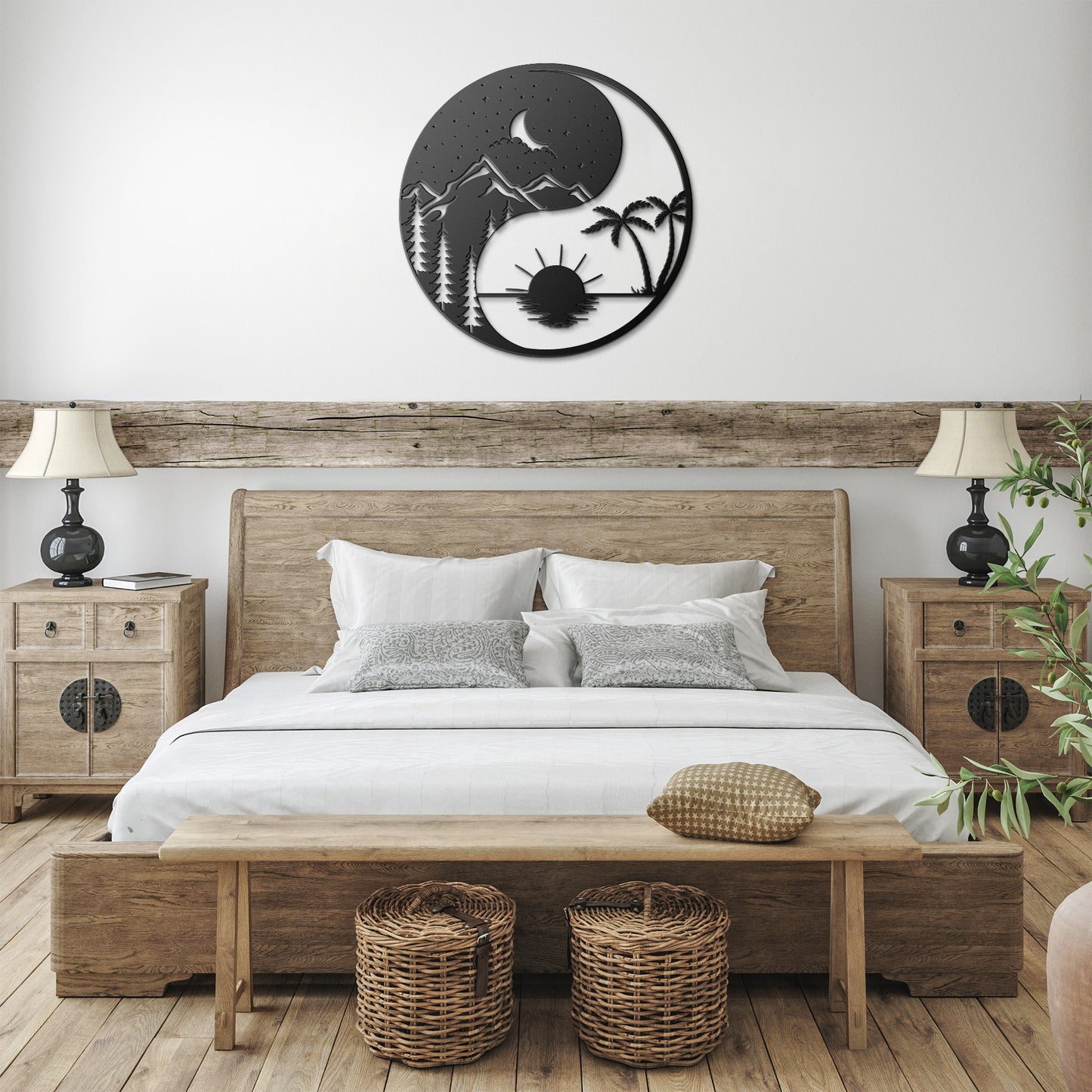 Mountains & Beach Metal Wall Art