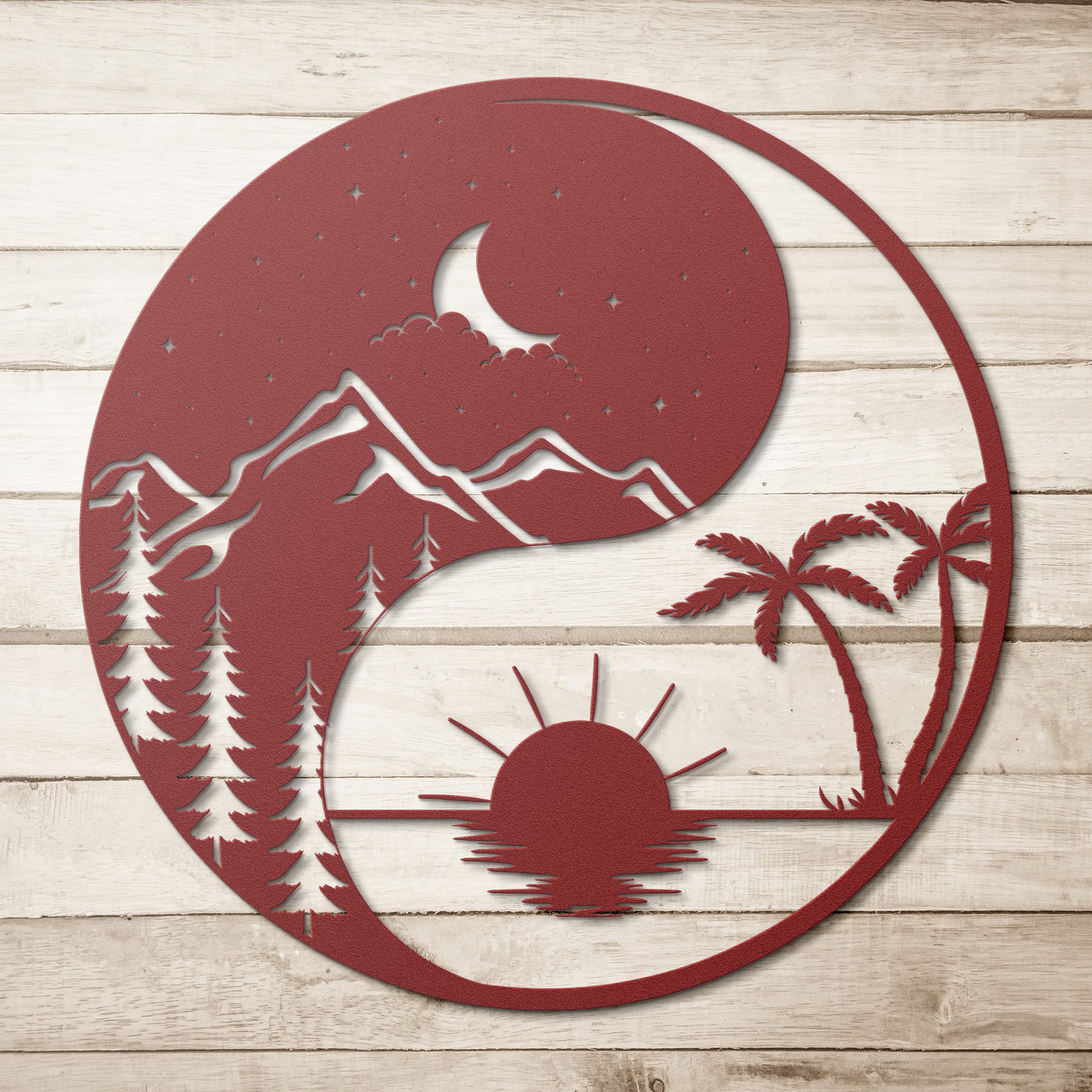 Mountains & Beach Metal Wall Art