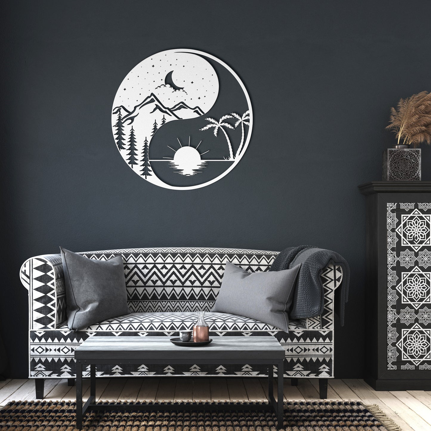 Mountains & Beach Metal Wall Art