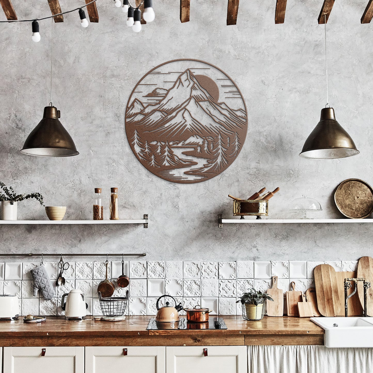 Sunrise in the Mountains Metal Wall Art
