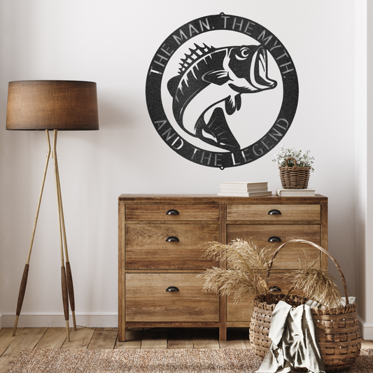 Bass Monogram Metal Wall Art