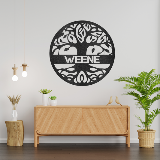 Tree of Life Monogram Metal Wall Art