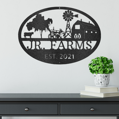 Personal Farm Monogram Metal Wall Art