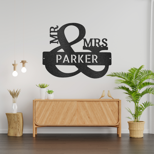 Couples Monogram Metal Wall Art