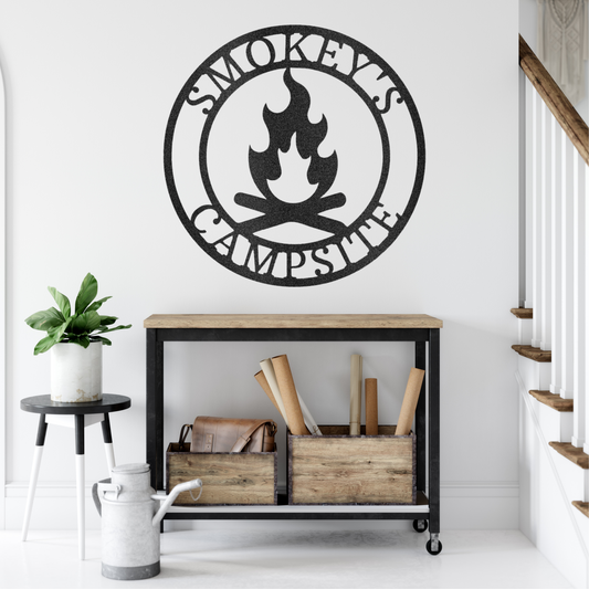 Campfire Monogram Metal Wall Art