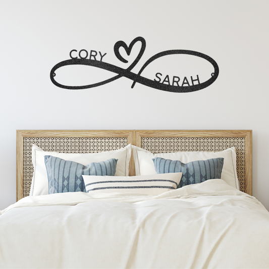 Infinity Couples Monogram Metal Wall Art