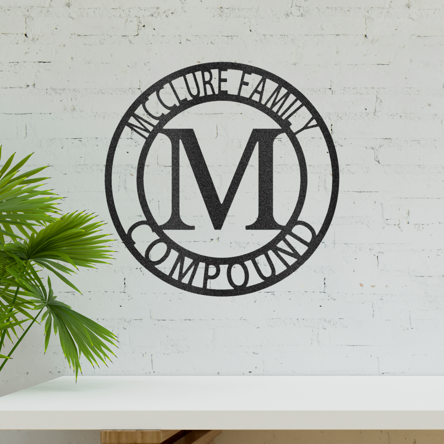 Family Name & Initial Monogram Metal Wall Art