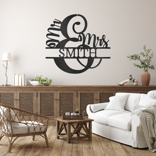 New Couples Monogram Metal Wall Art