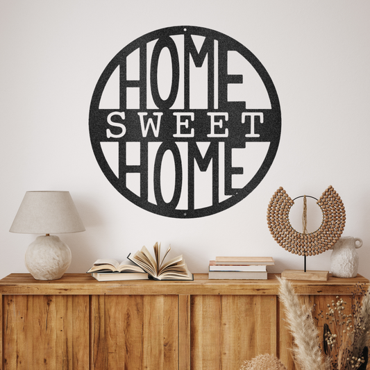 Home Sweet Home Circle Metal Wall Art