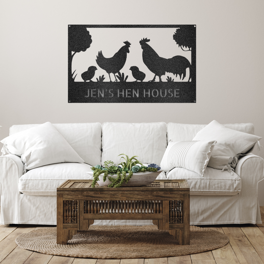 Hen House Monogram Metal Wall Art