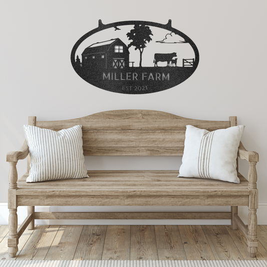 Farmstead Monogram Metal Wall Art