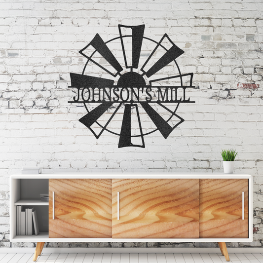 Windmill Monogram Metal Wall Art