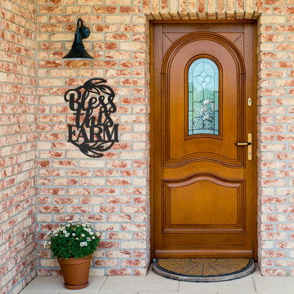 "Bless This Farm" Metal Wall Art