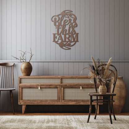 "Bless This Farm" Metal Wall Art