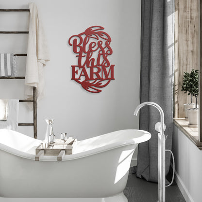 "Bless This Farm" Metal Wall Art