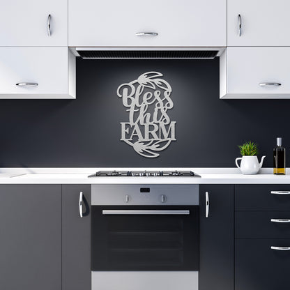 "Bless This Farm" Metal Wall Art