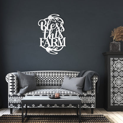 "Bless This Farm" Metal Wall Art