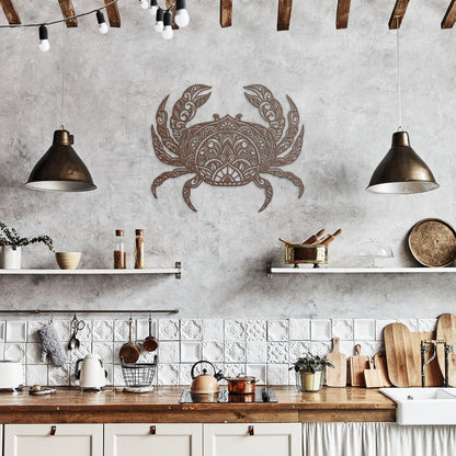 Boho Crab Metal Wall Art