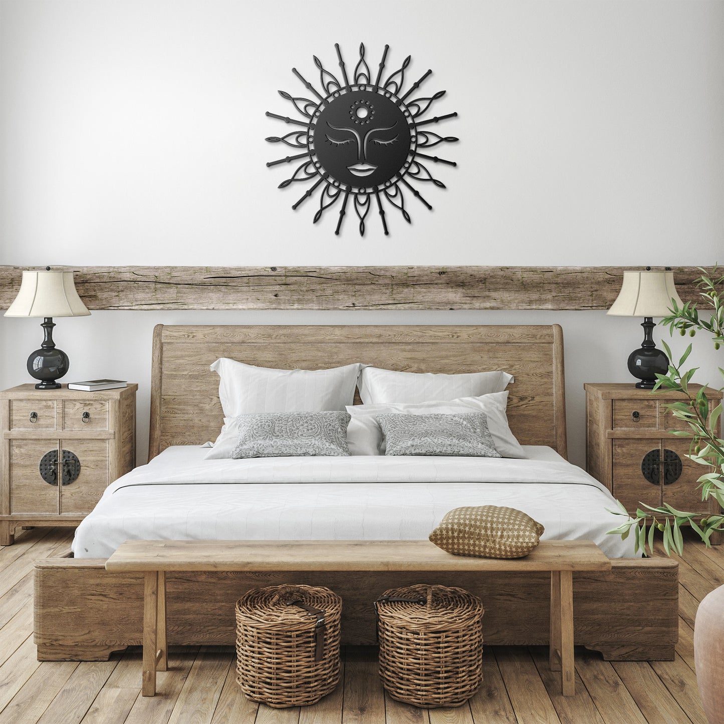 Boho Lady Sun Metal Wall Art