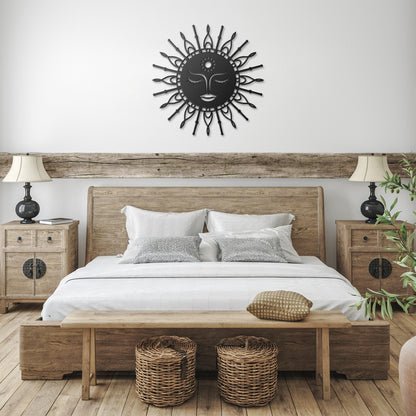 Boho Lady Sun Metal Wall Art