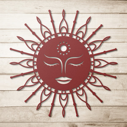 Boho Lady Sun Metal Wall Art
