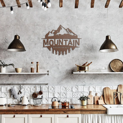 Explore The Wild "Mountain" Metal Wall Art