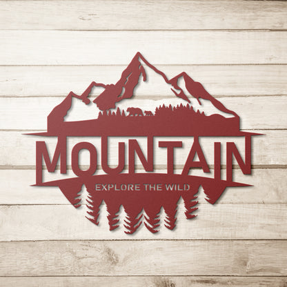 Explore The Wild "Mountain" Metal Wall Art