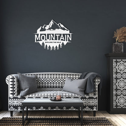 Explore The Wild "Mountain" Metal Wall Art
