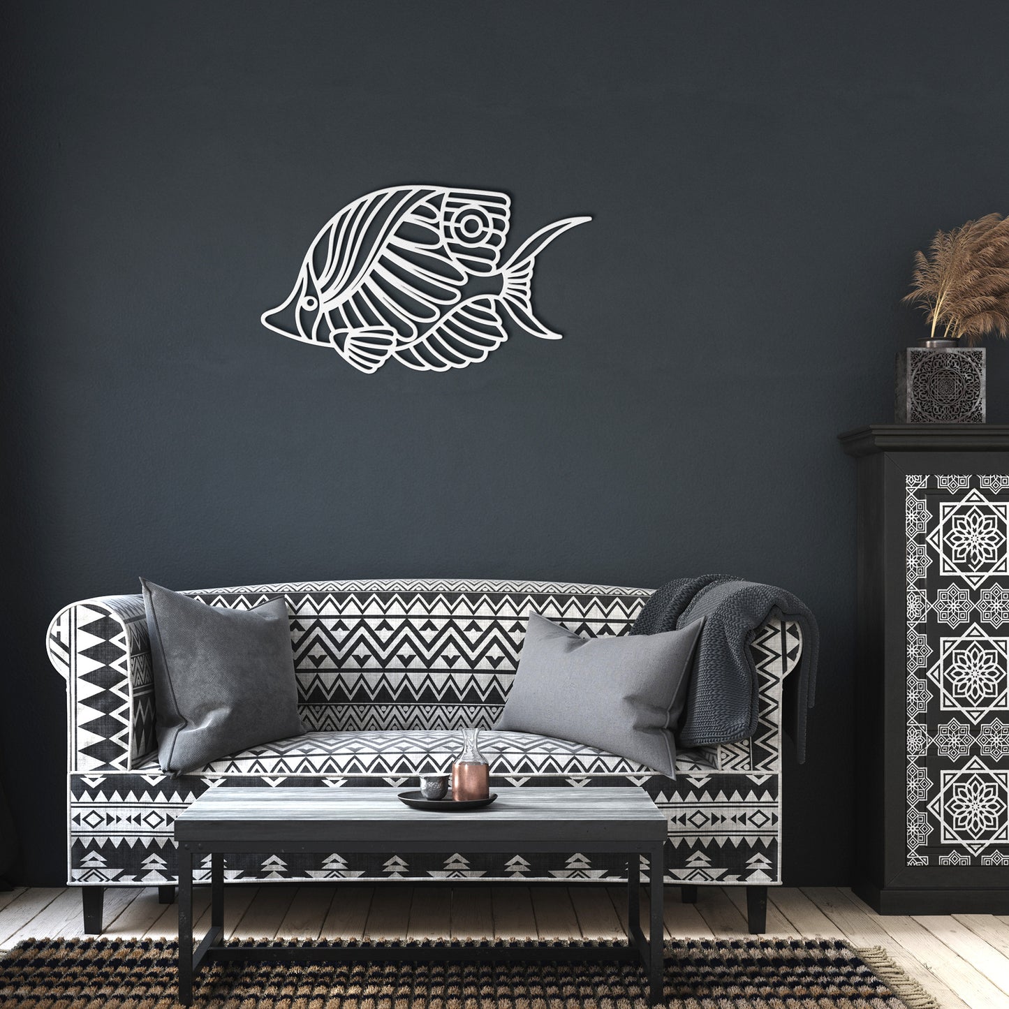 Fish Mandala Metal Wall Art