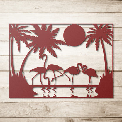Flamigo Party Metal Wall Art