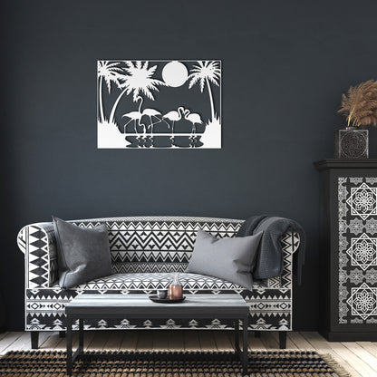 Flamigo Party Metal Wall Art