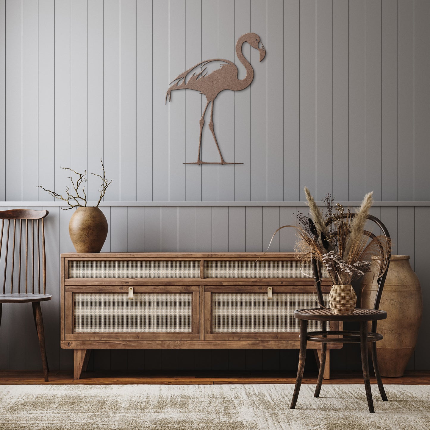 Flamingo Metal Wall Art
