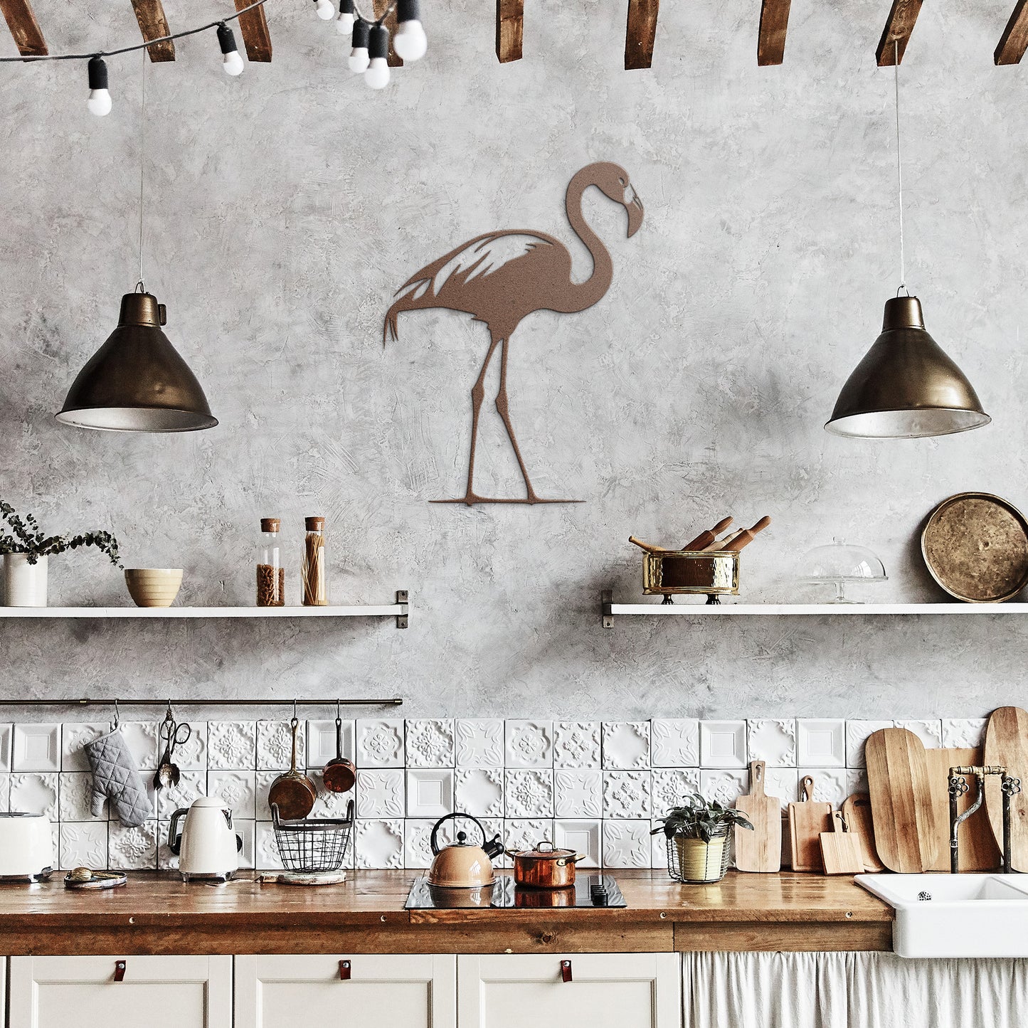 Flamingo Metal Wall Art