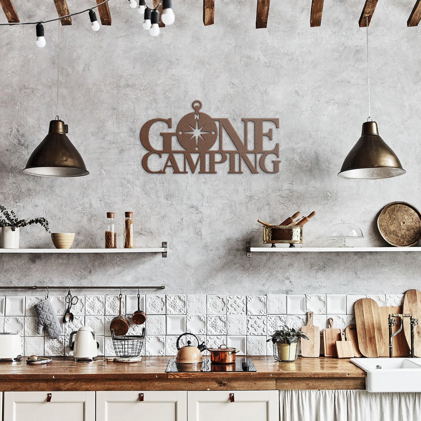 "Gone Camping" Metal Wall Art