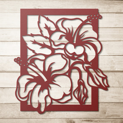Hibiscus Petals Metal Wall Art