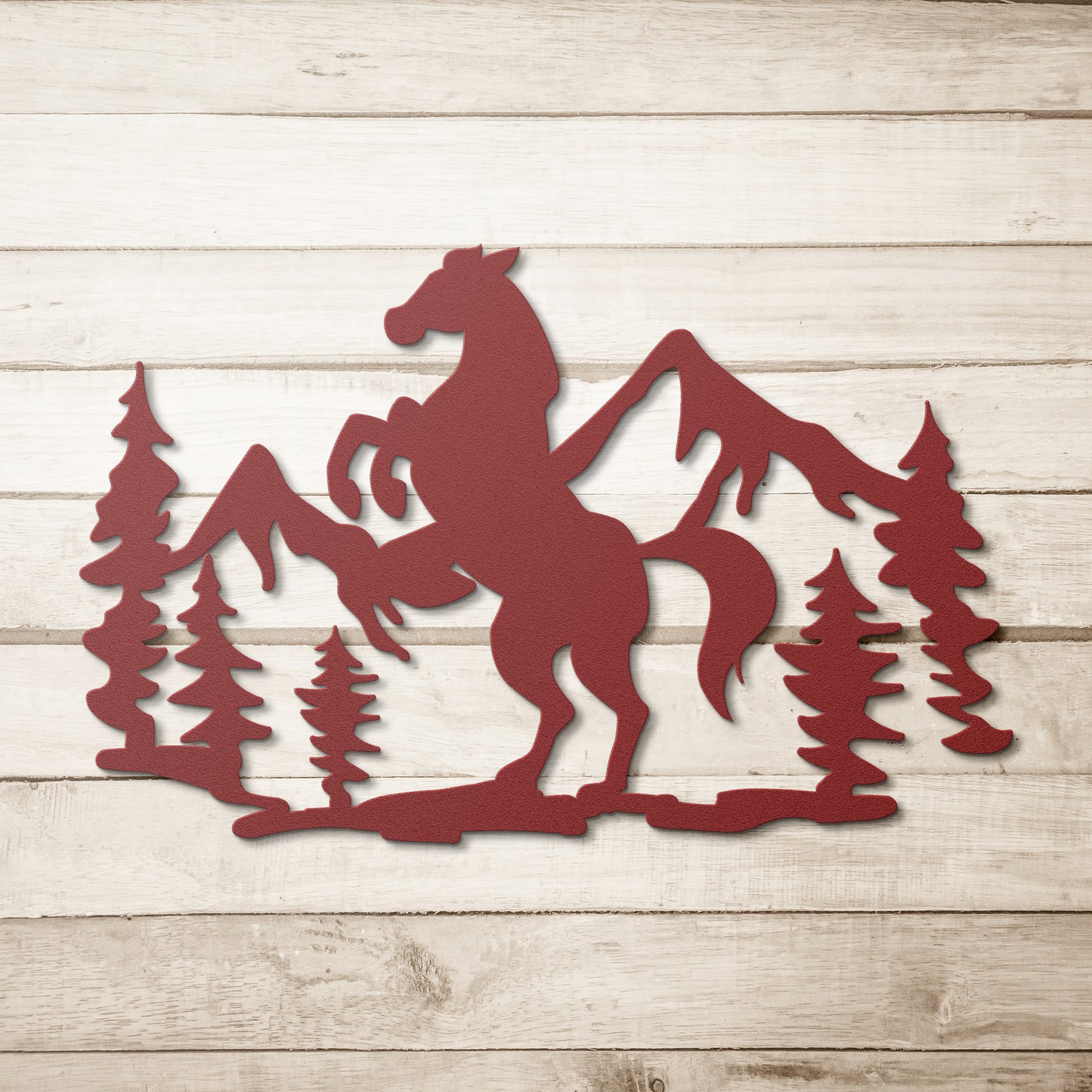Horse In Mountains Metal Wall Art