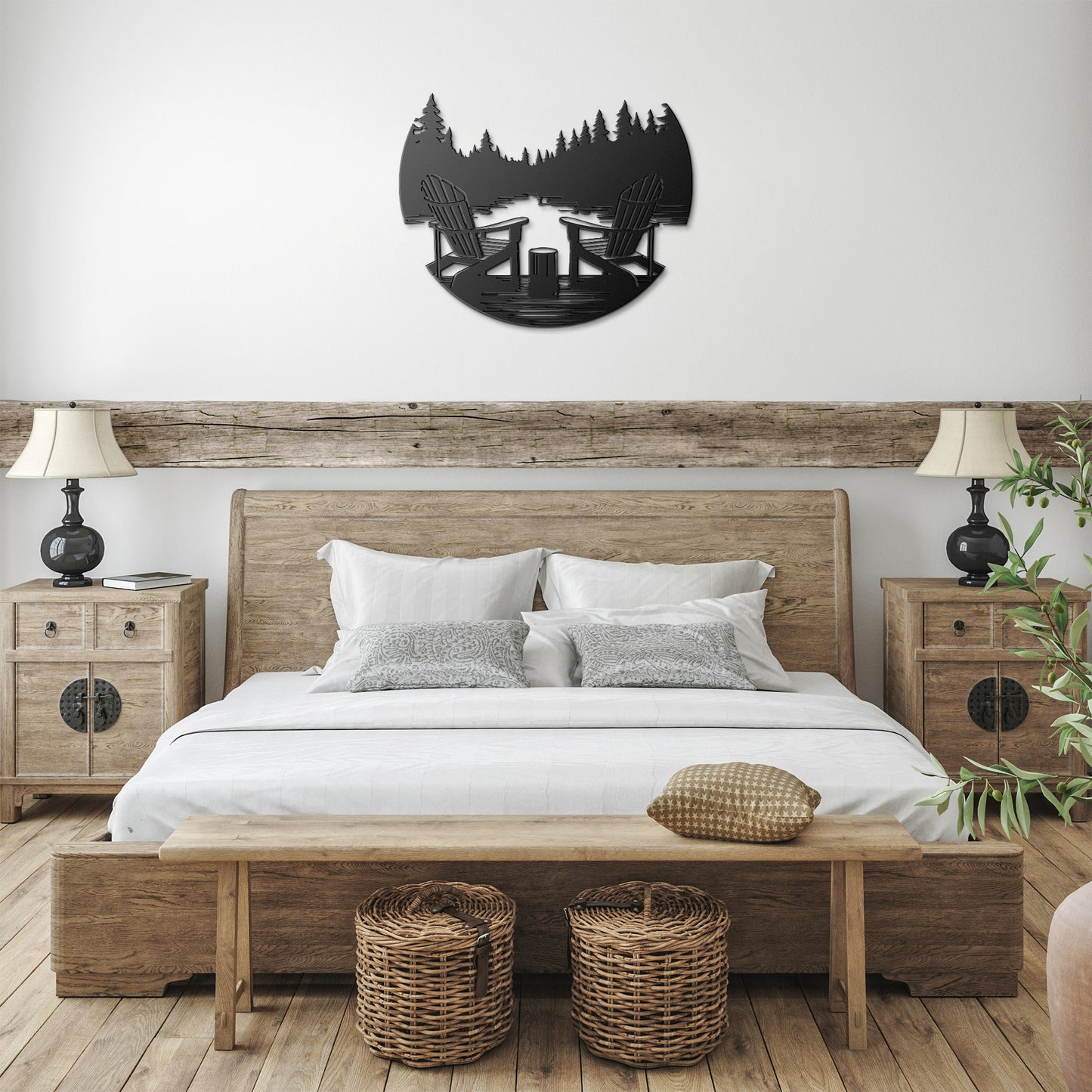 Lake & Mountain Scene Metal Wall Art