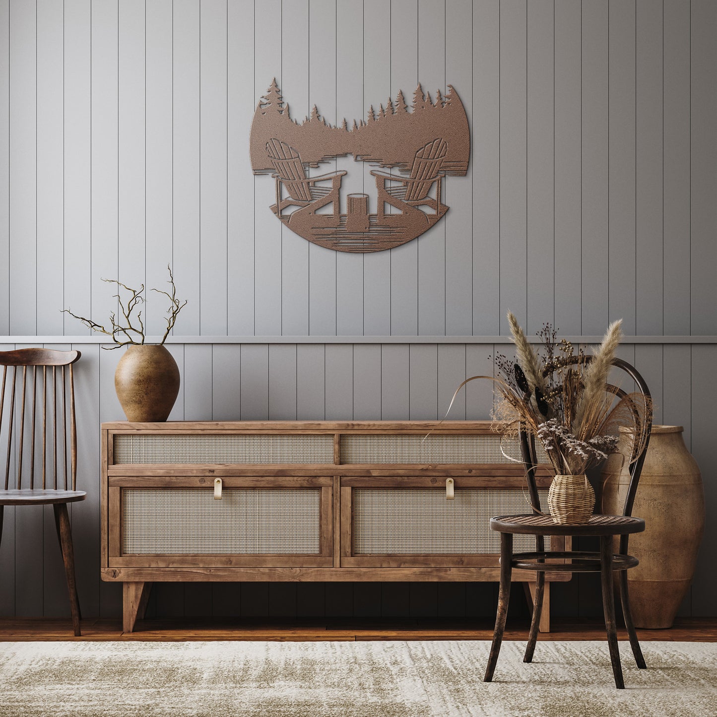 Lake & Mountain Scene Metal Wall Art